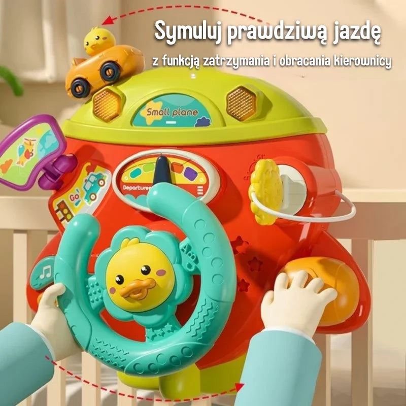 WOOPIE BABY Interaktywna Kierownica Samolot Pojazd na Łózeczko Wózek Efekty 18m+ - zabawki-dla-dziewczynki