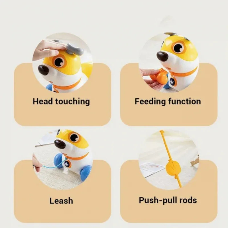 WOOPIE Interaktywny Piesek 2w1 Pchacz Szczekający 360° 6m+ - zabawki-dla-dziewczynki