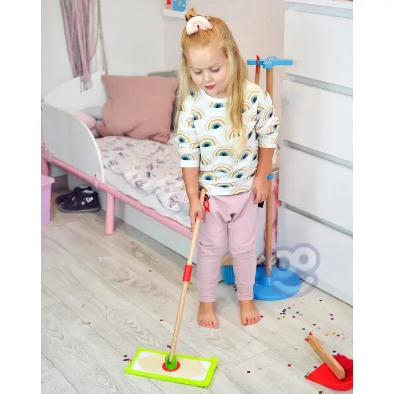 TOOKY TOY zestaw do sprzątania drewniany 6 el. edukacyjna zabawka - zabawki-dla-dziewczynki