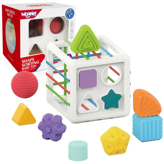 WOOPIE BABY Elastyczna Kostka Sensoryczna Sorter dla Dzieci Kolorowe Kształty 11 el. - zabawki-dla-dziewczynki