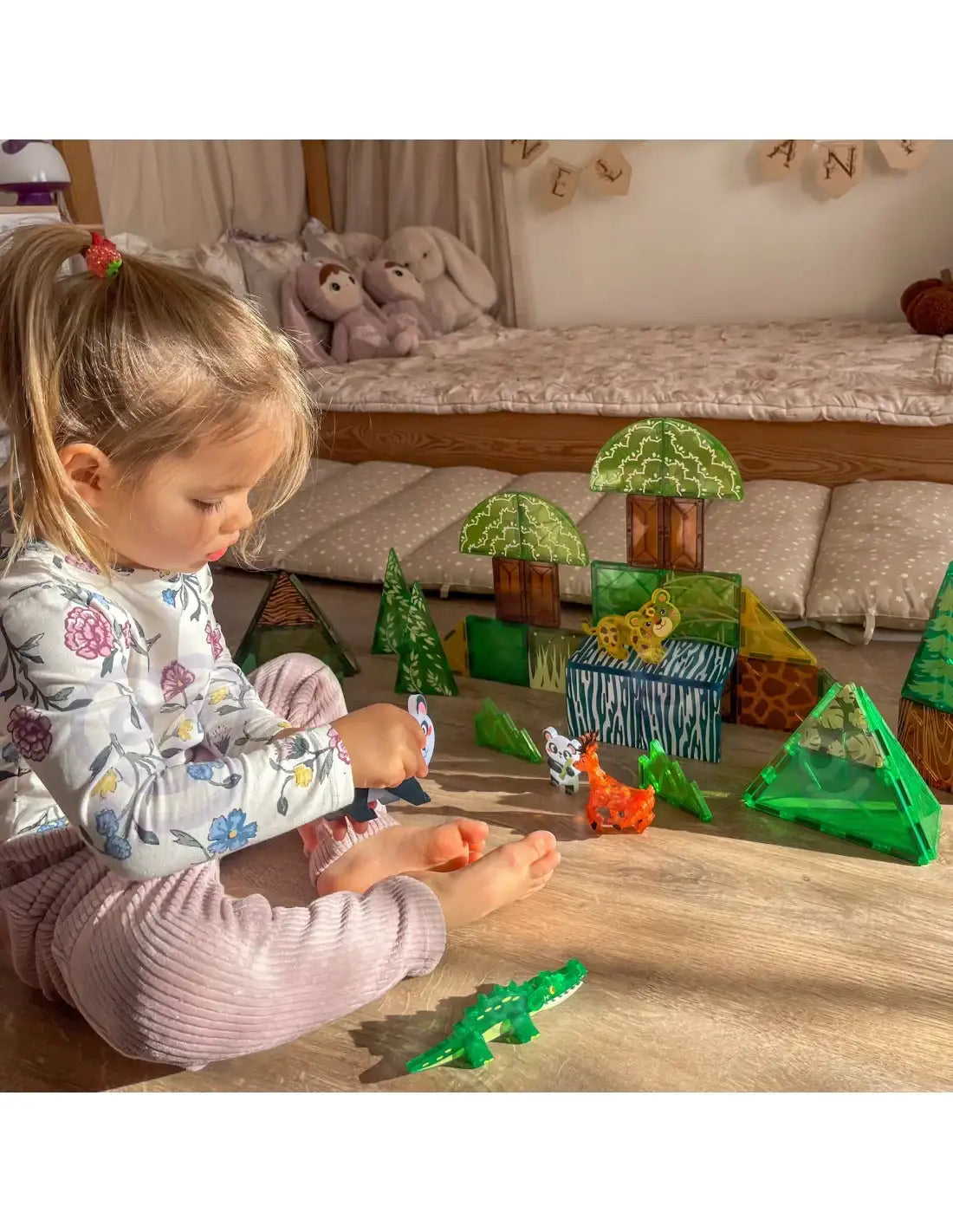 Klocki magnetyczne WOOPIE 3D 45 elementów Rzadkie Zwierzęta