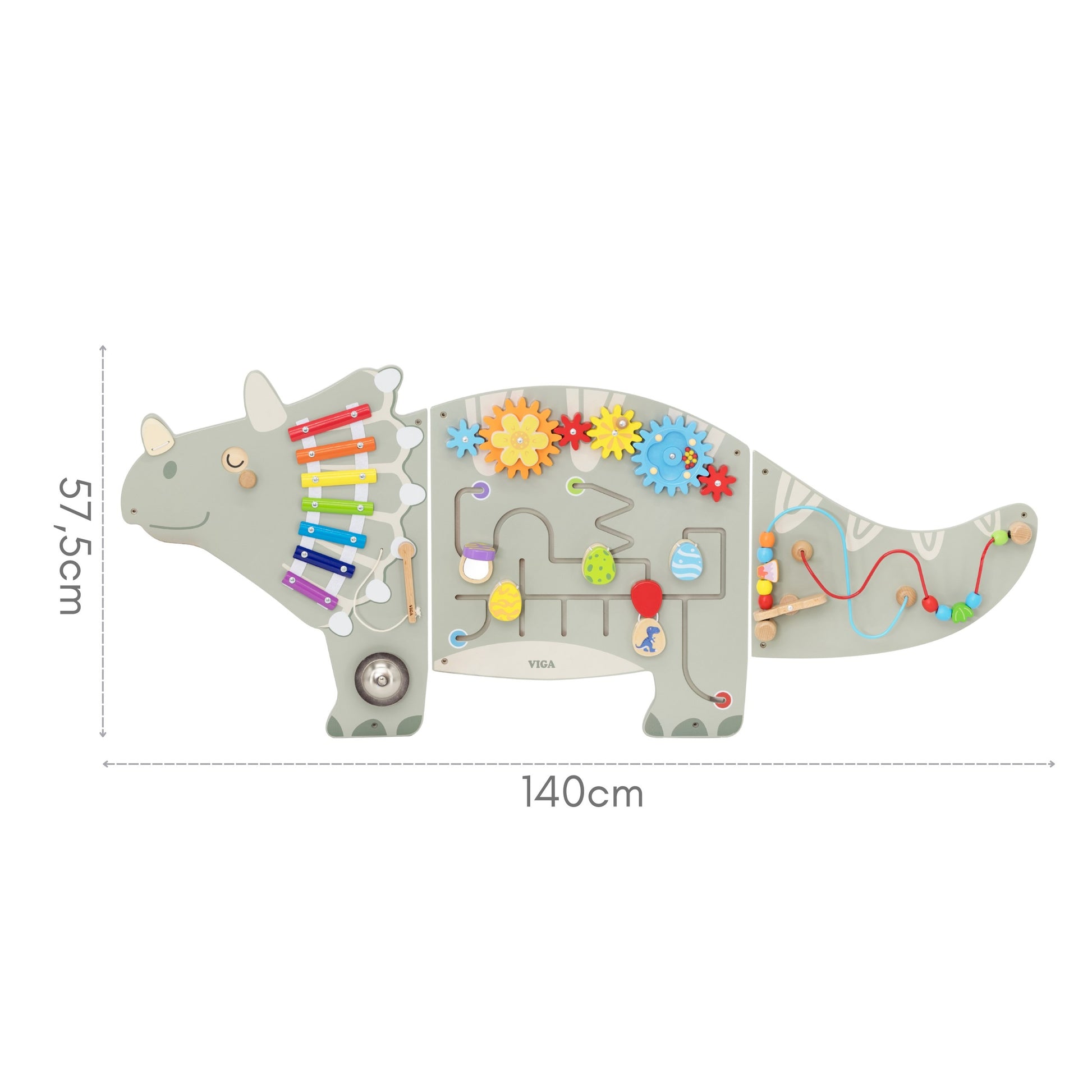 7-VIGA Ścienny Panel Aktywności Dinozaur Triceratops Tablica 18m+-7