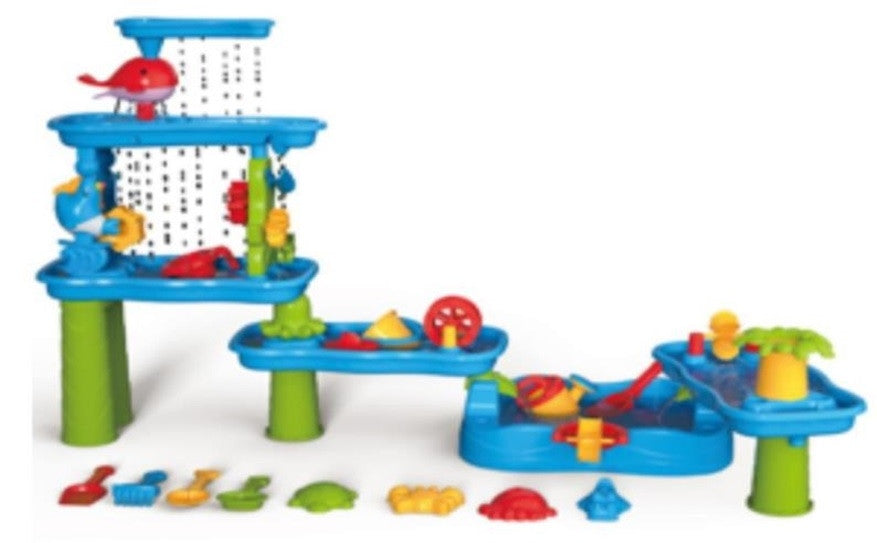 10-WOOPIE Ogromny Aquapark Stolik Wodny 6w1 Piaskownica Wodospad Tor Wodny 6-poziomowy Modułowy-10