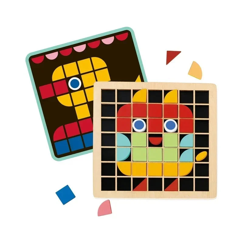 TOOKY TOY mozaika drewniana układanka Montessori - zabawki-dla-dziewczynki