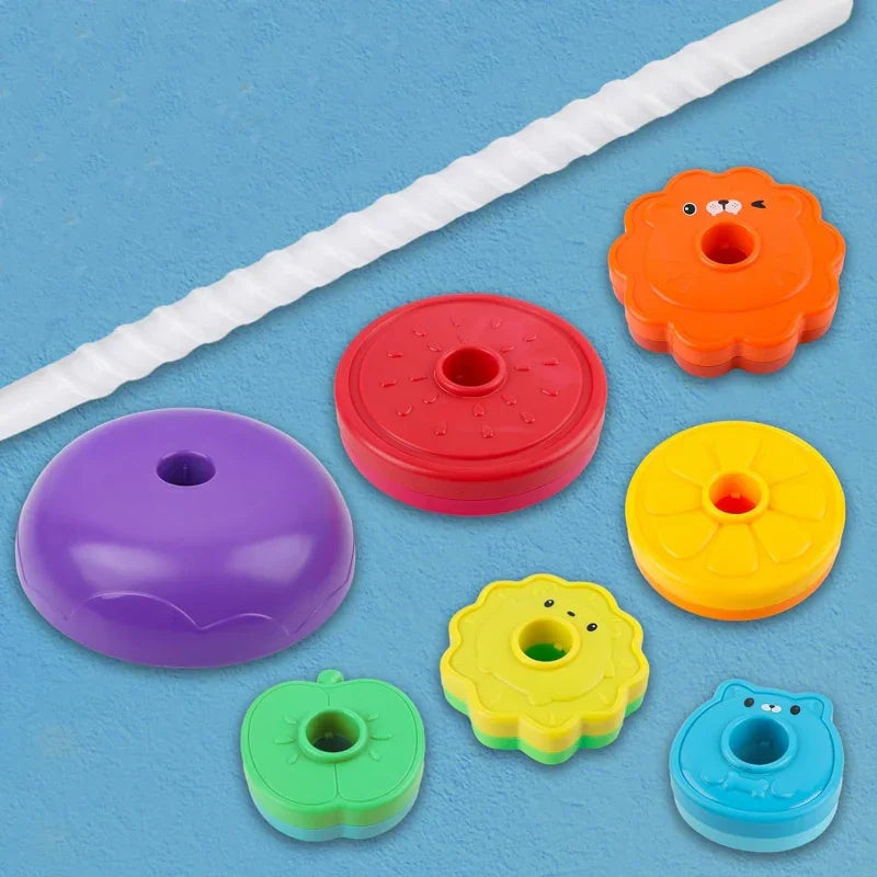 WOOPIE BABY Edukacyjna Piramidka Zakręcona Wieża Zwierzątka - zabawki-dla-dziewczynki