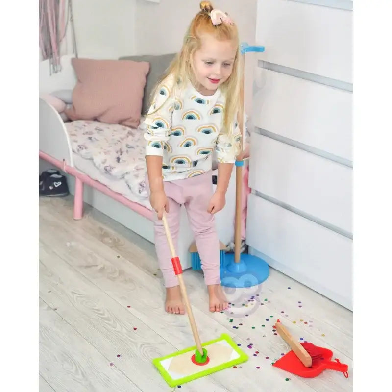 Drewniany TOOKY TOY zestaw do sprzątania zabawa dla dzieci - zabawki-dla-dziewczynki
