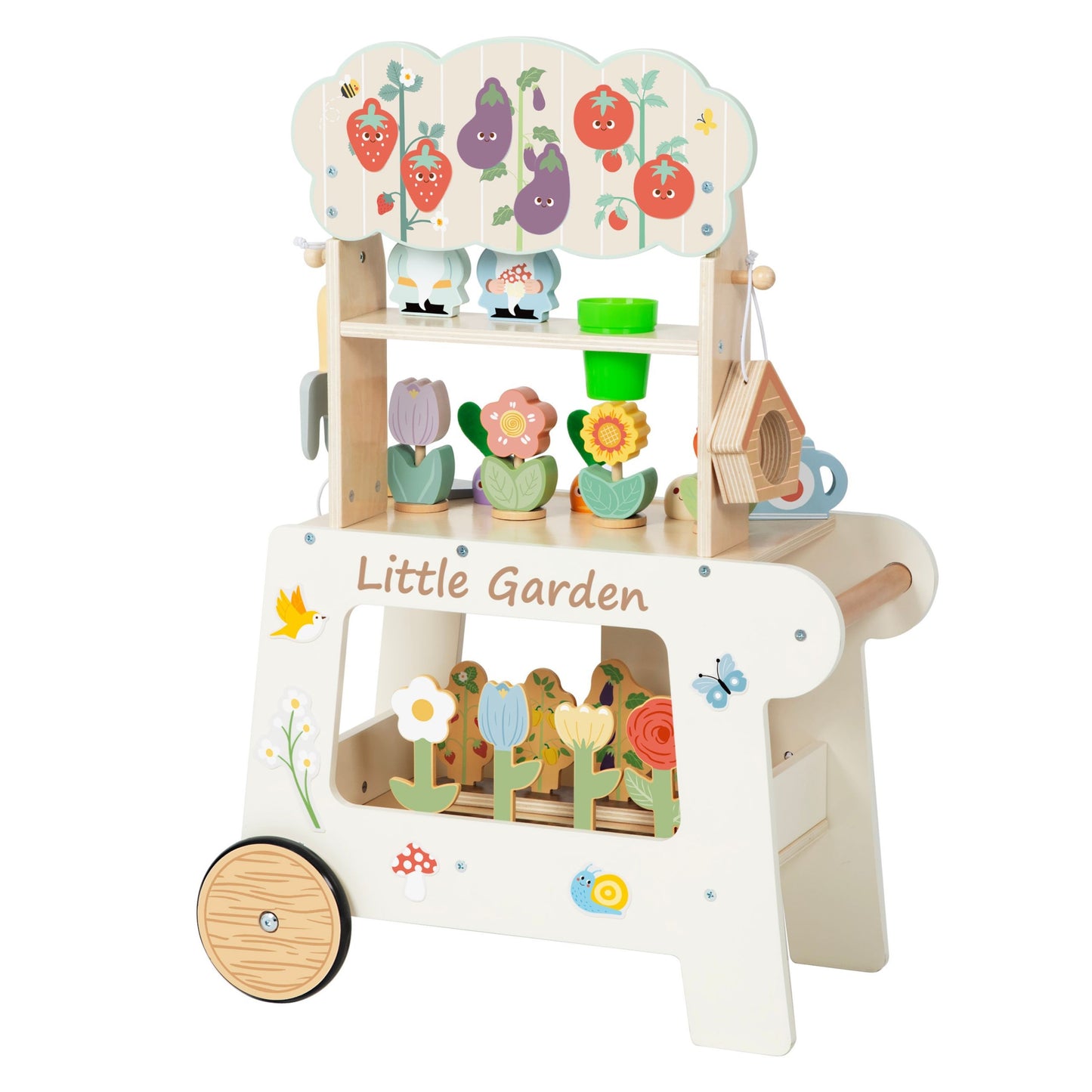 3-TOOKY TOY Wózek Ogrodowy Sklepik Drewniany Montessori 57el-3