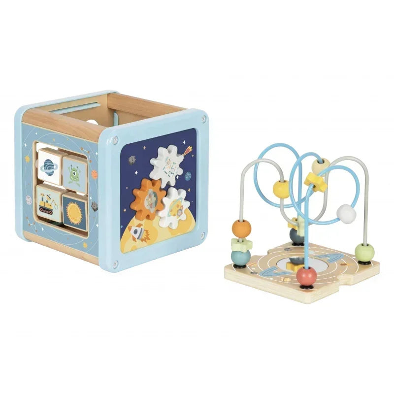 Sorter labirynt TOOKY TOY drewniana kostka kosmos dla maluchów - zabawki-dla-dziewczynki