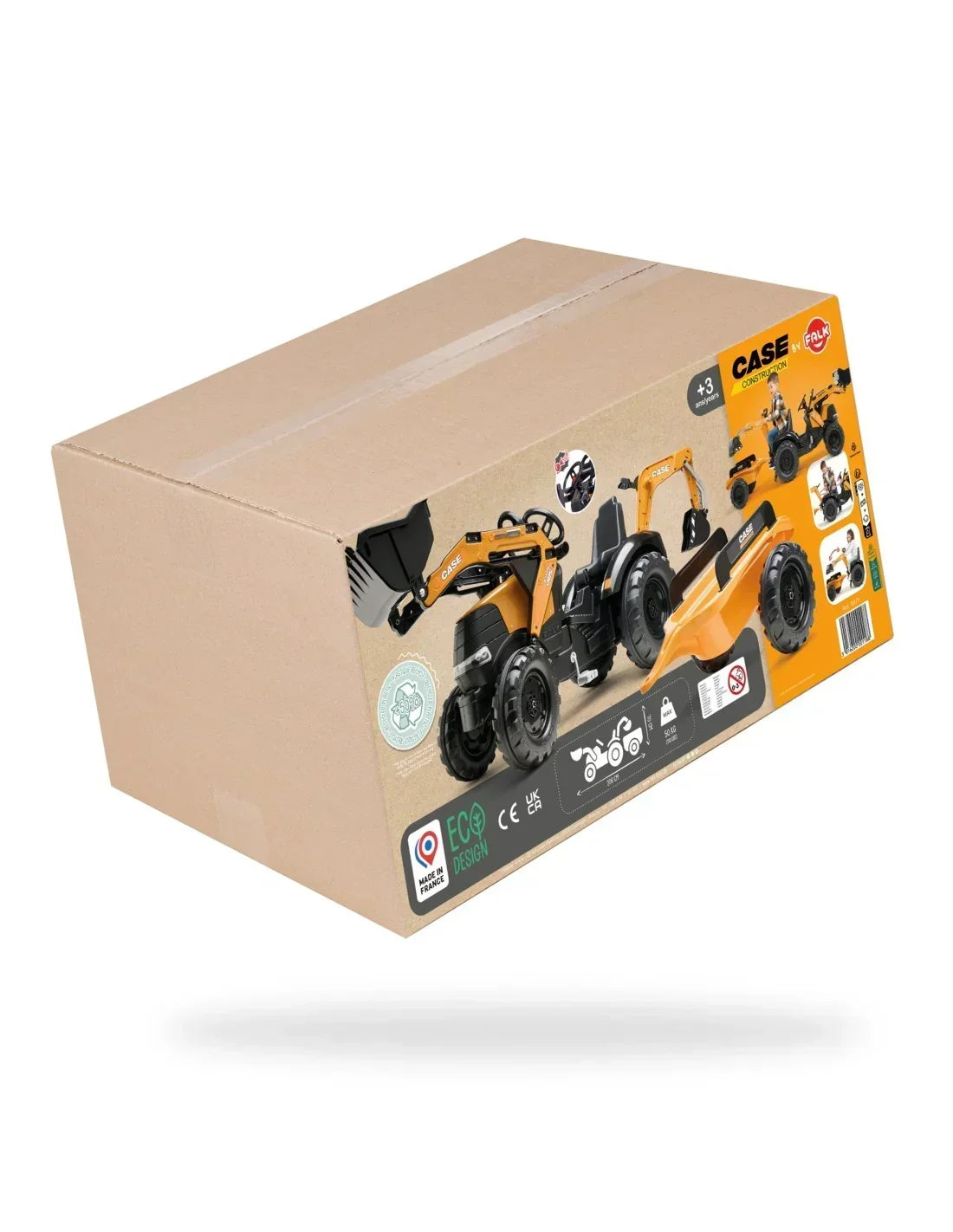 Traktor Falk Case CE z przyczepą do transportu zabawek, piasku lub liści w ogrodzie - zabawki-dla-dziewczynki