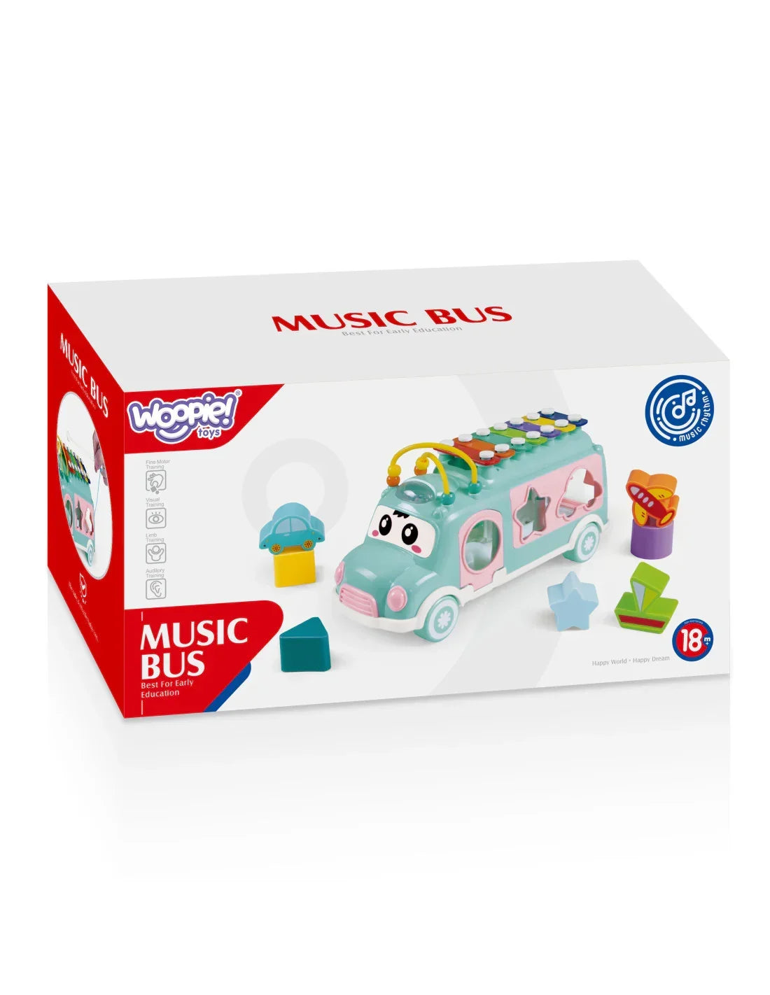 8-WOOPIE BABY Samochodzik Muzyczny Sorter z Cymbałkami Zielony-8