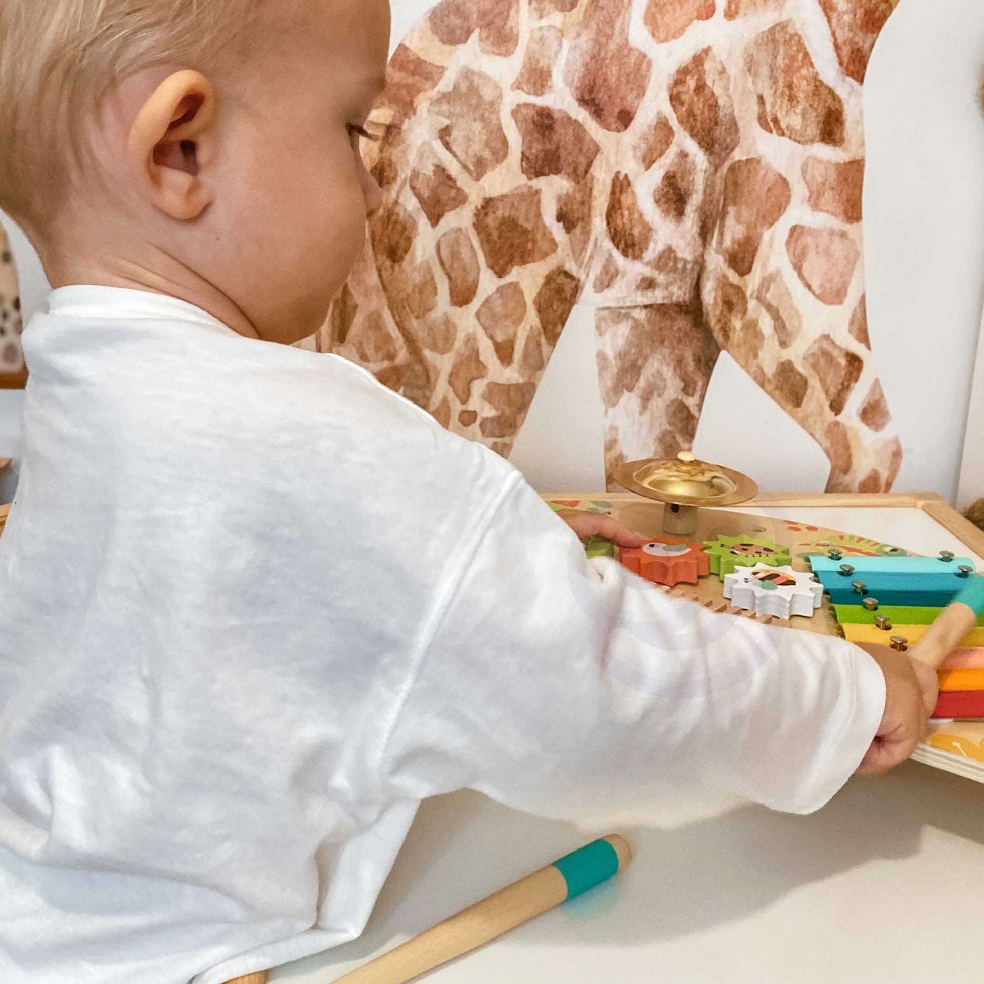 4-TOOKY TOY Wielofunkcyjny Instrument Centrum Muzyczne Ksylofon Zębatki Tarka Bębenek Talerz Pałeczki-4