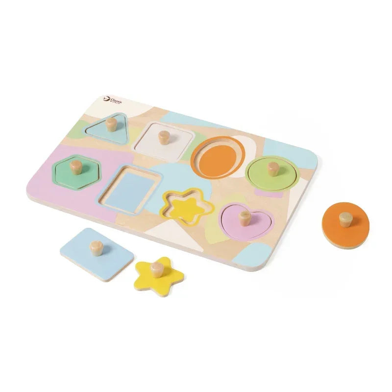 CLASSIC WORLD puzzle drewniane kształty geometryczne dla dzieci - zabawki-dla-dziewczynki