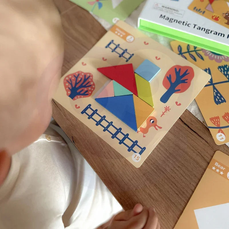 Puzzle dla dzieci TOOKY TOY figury geometryczne i kreatywność TOOKY TOY Tangram układanka edukacyjna - zabawki-dla-dziewczynki