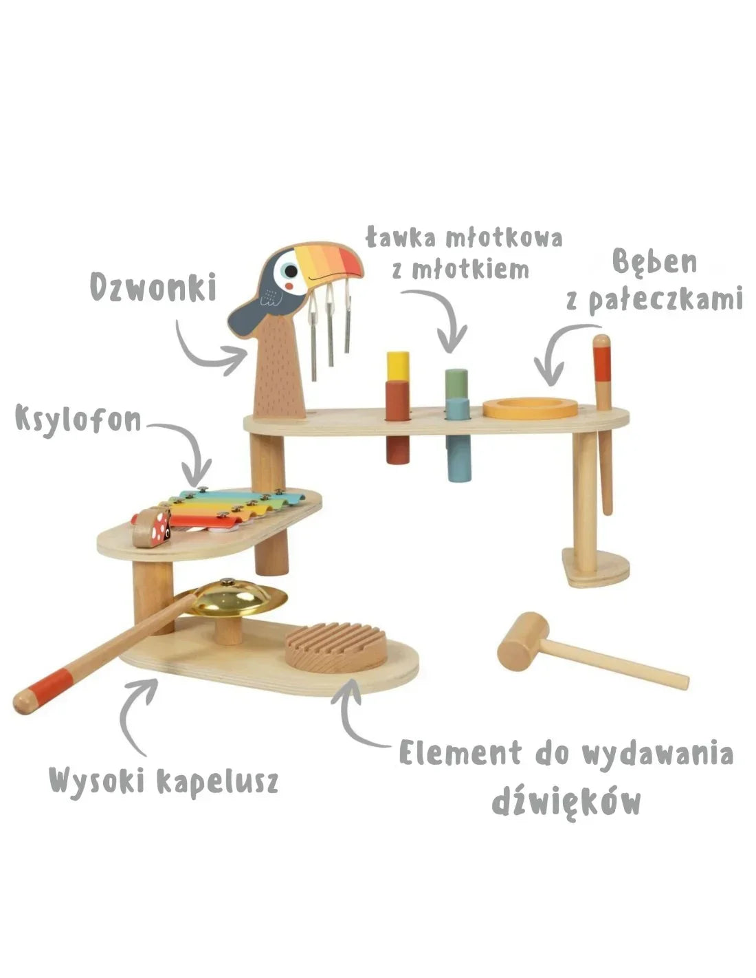 TOOKY TOY stolik edukacyjny muzyczny Tukan dla malucha
