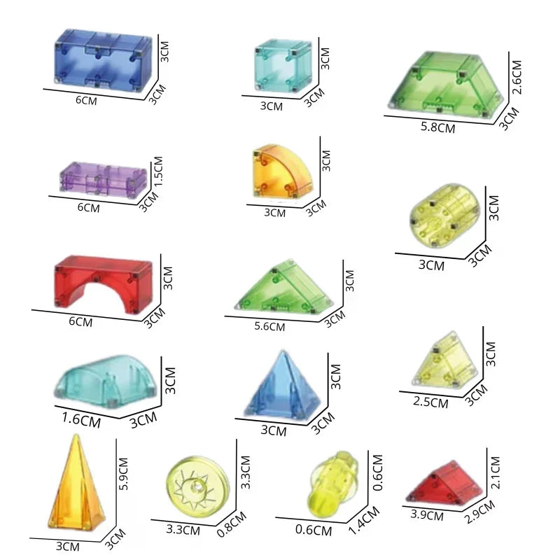 Klocki magnetyczne 3D WOOPIE 63 elementy zestaw konstrukcyjny - zabawki-dla-dziewczynki