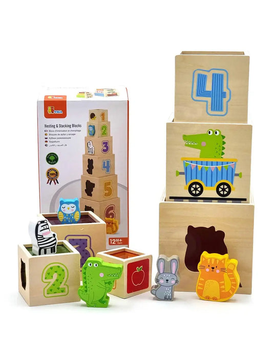 VIGA drewniana piramidka Montessori sorter dla dzieci - zabawki-dla-dziewczynki