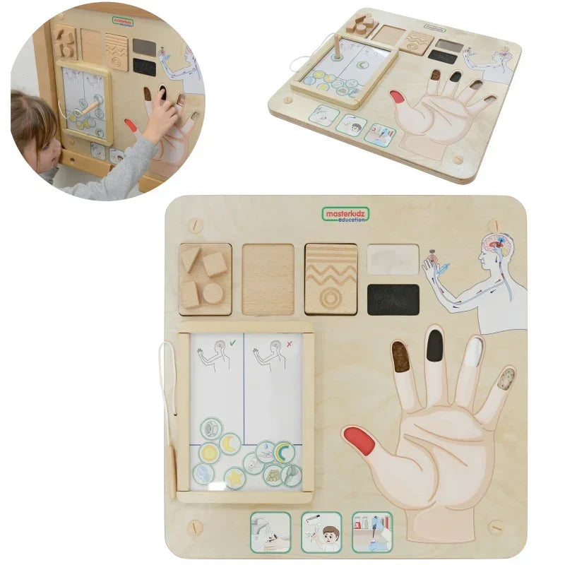MASTERKIDZ tablica edukacyjna zmysł dotyku Montessori dla dzieci - zabawki-dla-dziewczynki