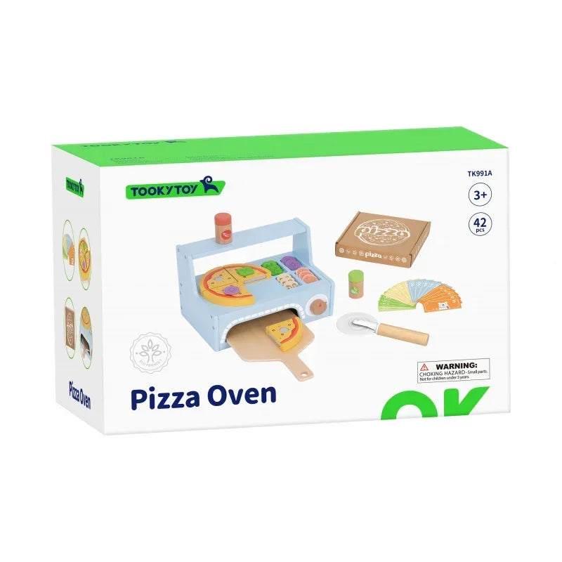 Pizzeria TOOKY TOY drewniany piec do pizzy rozwój wyobraźni - zabawki-dla-dziewczynki
