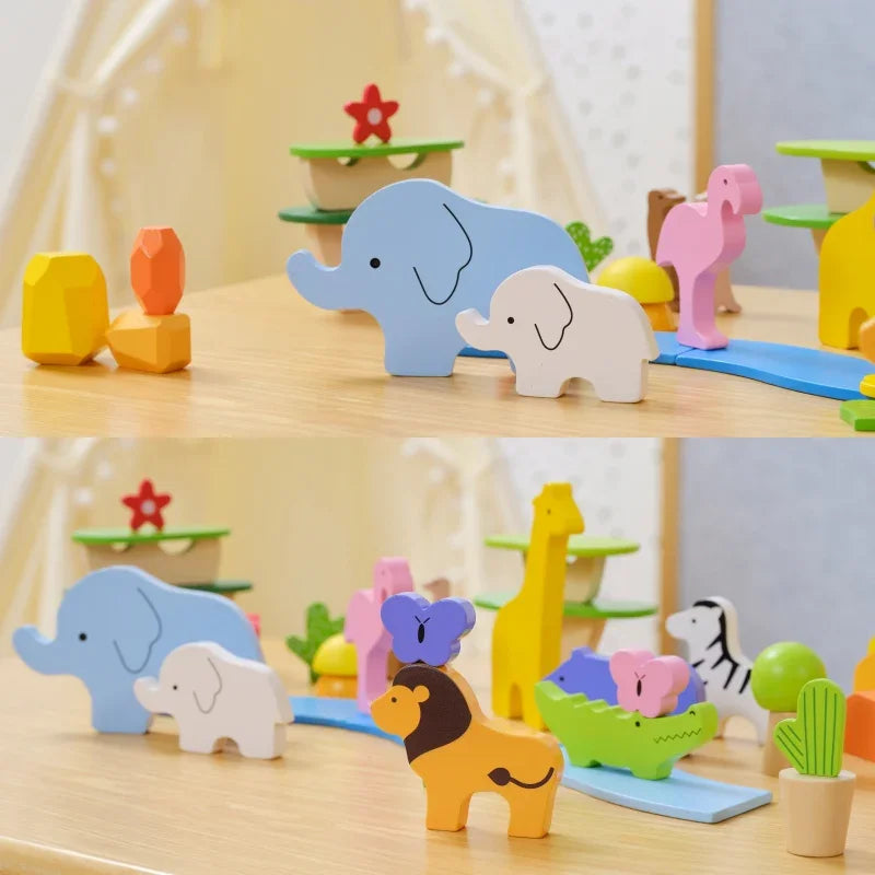 4-VIGA Drewniane Klocki Kolorowe Opowieści Tropikalne Pudełko 55el.-4