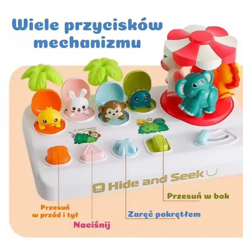WOOPIE BABY Wyskakujące Zwierzątka Pop Up Karuzela Zabawka Interaktywna - zabawki-dla-dziewczynki