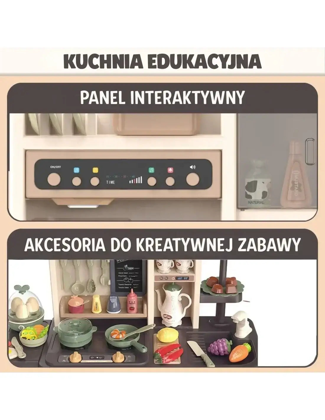 Kuchnia Montessori dla dzieci WOOPIE z parą i akcesoriami