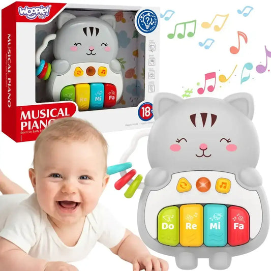 WOOPIE BABY Pianinko Interaktywne Kotek muzyczne organki dla dzieci 18m+ z dźwiękami i światłem