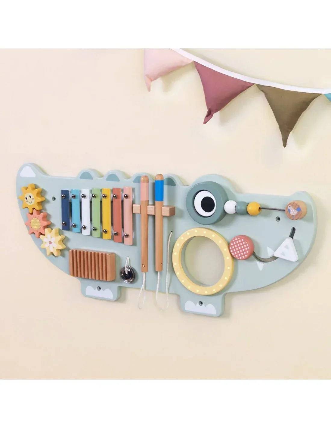 Tablica sensoryczna Krokodyl Tooky Toy Montessori dla malucha