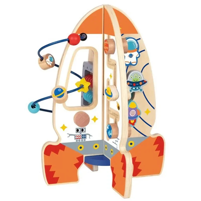 Tooky Toy duża rakieta drewniana zabawa edukacyjna - zabawki-dla-dziewczynki