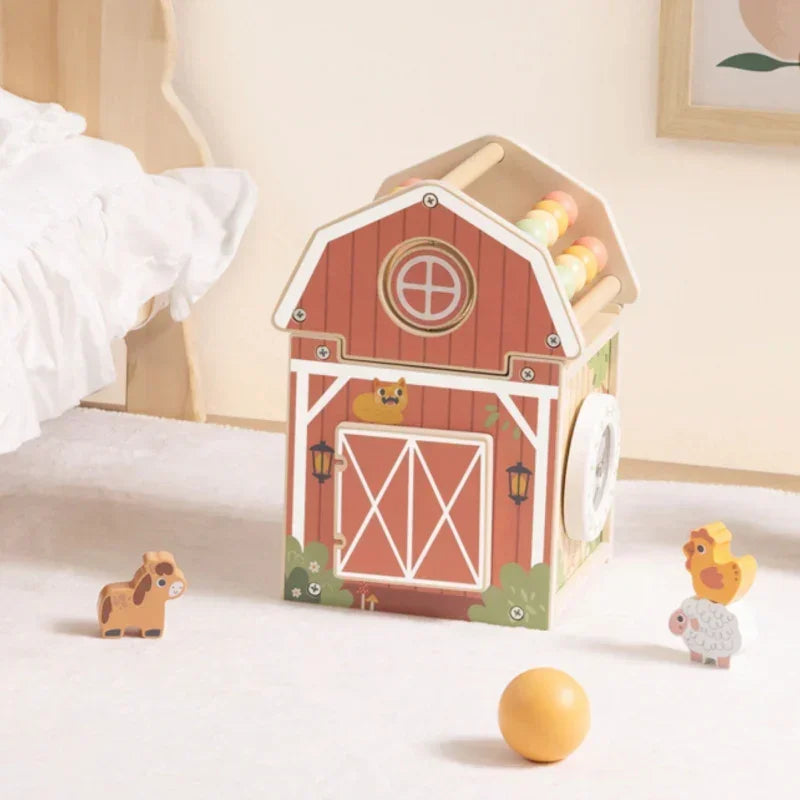 Drewniana stodoła TOOKY TOY zabawka sensoryczna Montessori - zabawki-dla-dziewczynki