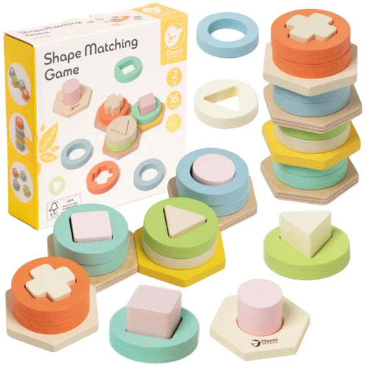 CLASSIC WORLD Sorter Montessori Kształtów i Kolorów Układanka Wieża - zabawki-dla-dziewczynki