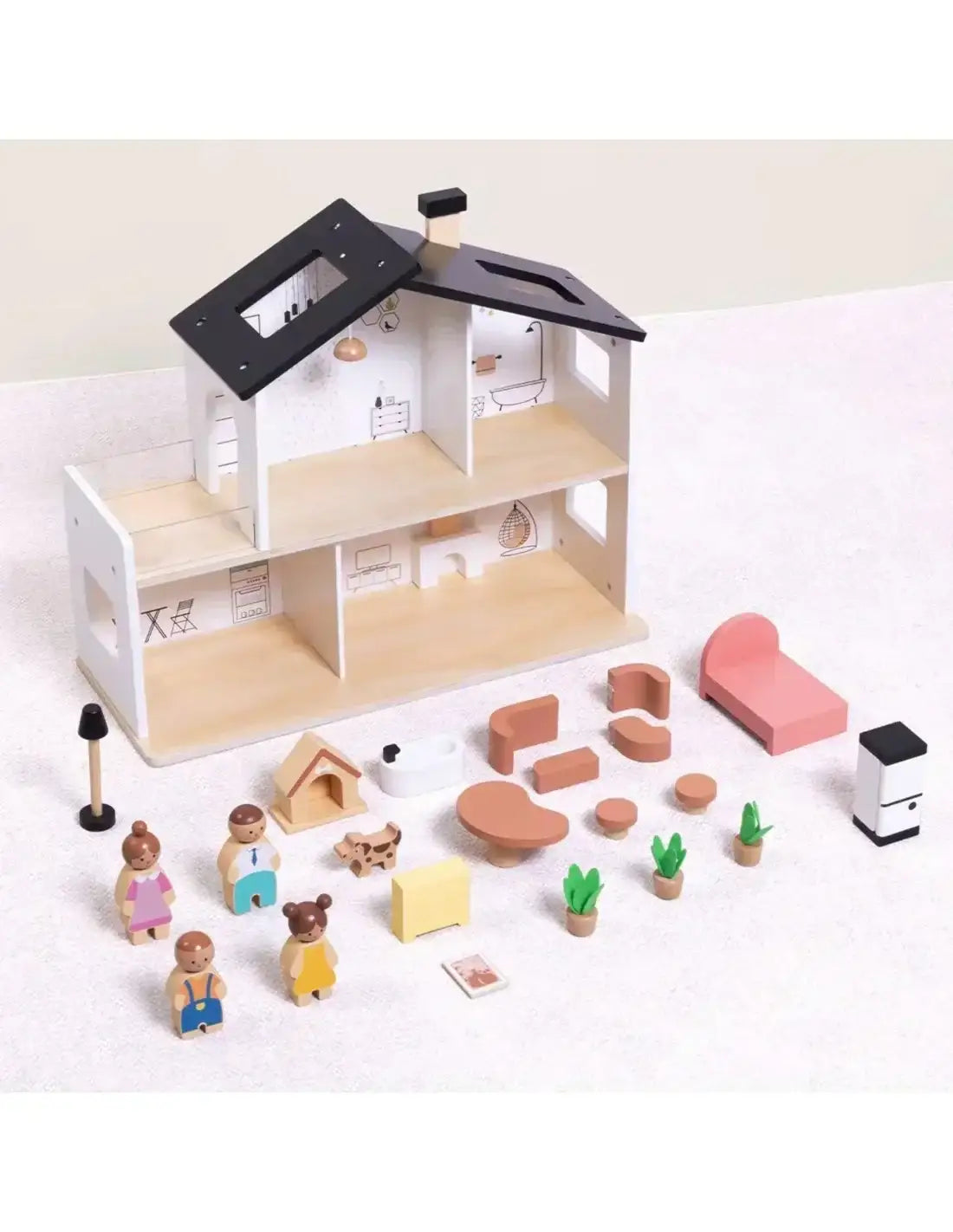 TOOKY TOY domek dla lalek z akcesoriami 20 el. do zabawy dla dzieci