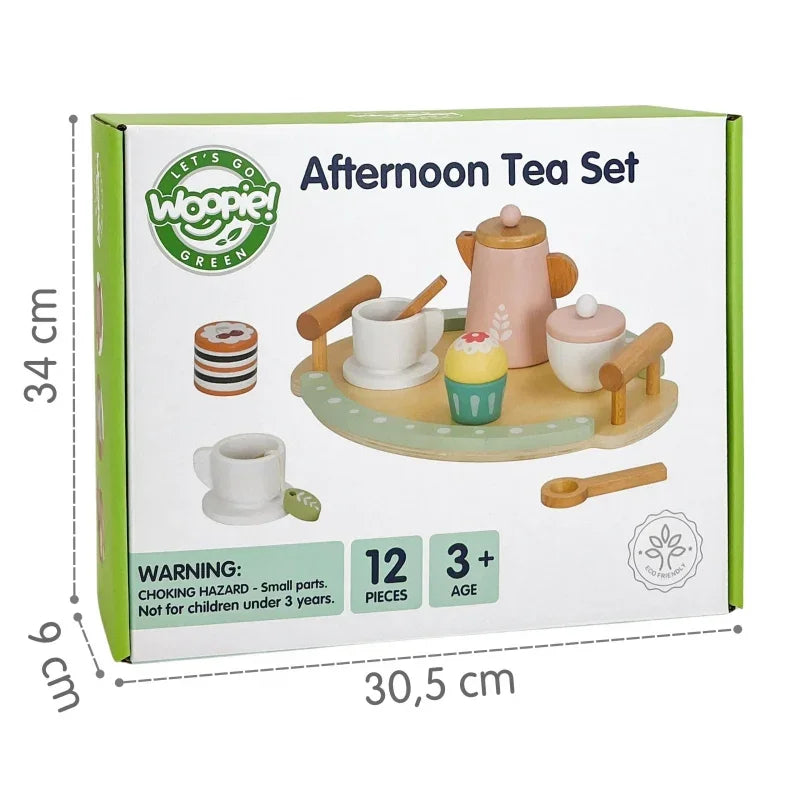 8-WOOPIE GREEN Drewniany Zestaw do Herbaty i Kawy 12 el. FSC-8