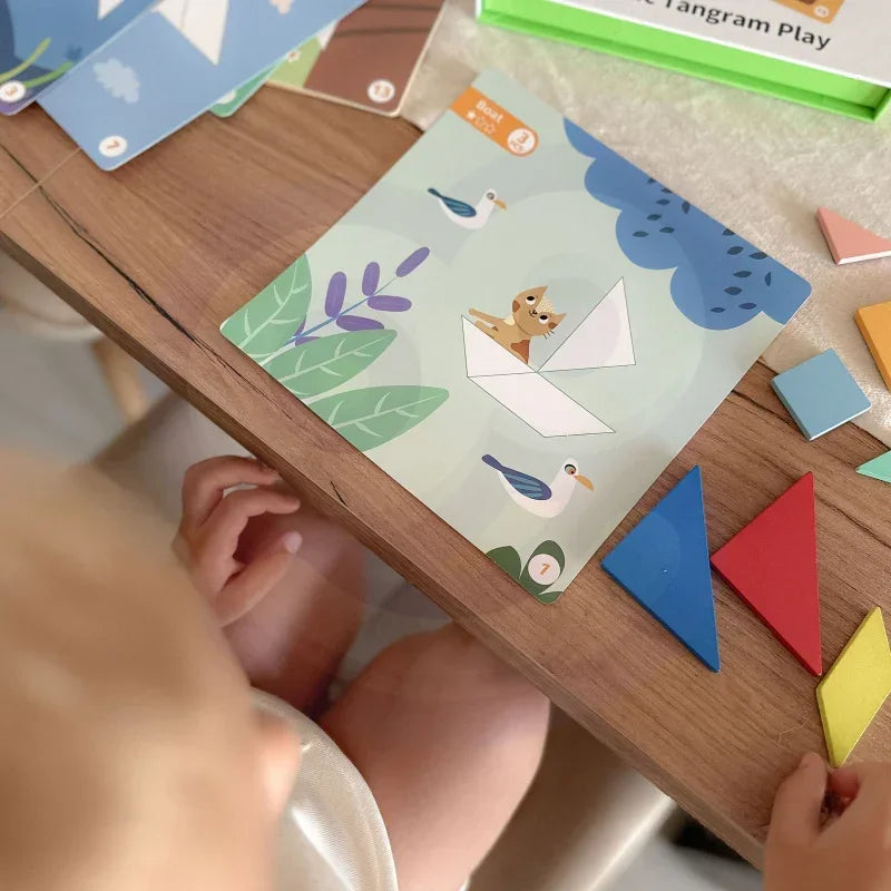 Układanka Tangram TOOKY TOY rozwój zdolności poznawczych TOOKY TOY Tangram układanka edukacyjna - zabawki-dla-dziewczynki