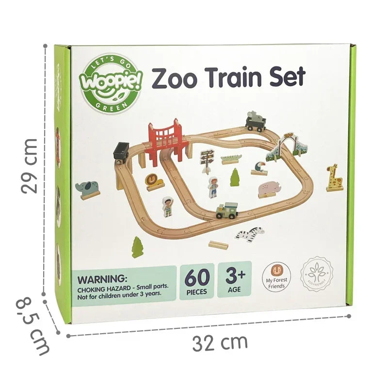 WOOPIE GREEN Drewniana Kolejka ZOO zabawka dla najmłodszych - zabawki-dla-dziewczynki