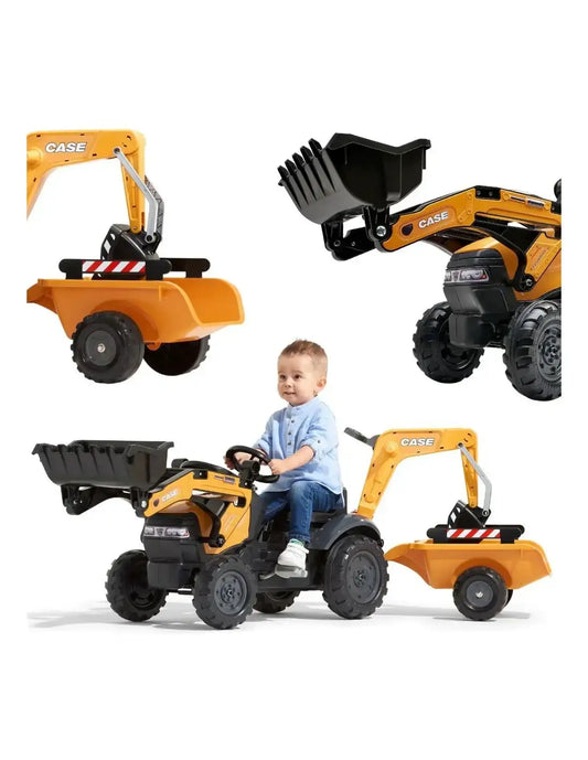 FALK Traktor na Pedały CASE z przyczepą dla dzieci 2-5 lat - zabawki-dla-dziewczynki