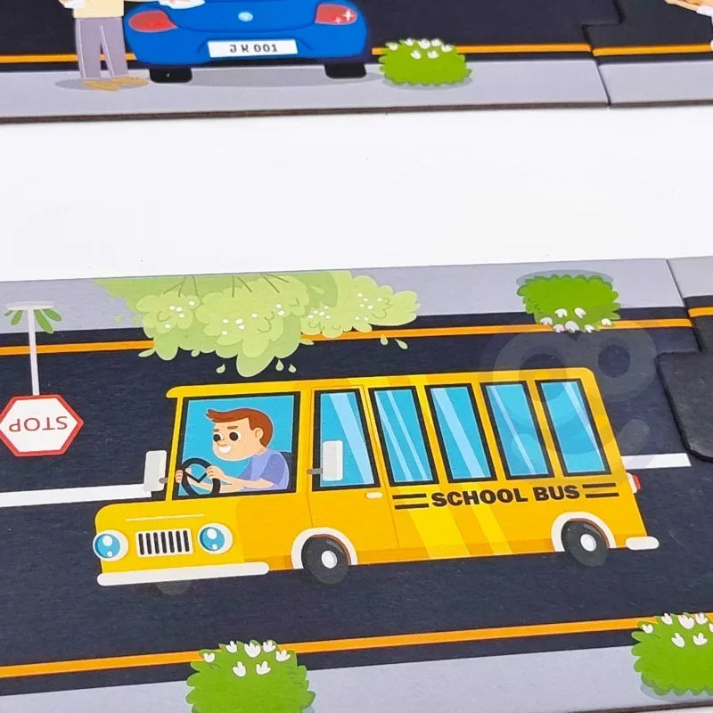 WOOPIE GREEN Droga Puzzle 21 elementów do nauki i zabawy - zabawki-dla-dziewczynki