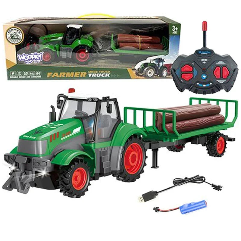 WOOPIE traktor z przyczepą na pilota RC skala 1:24 dla dzieci - zabawki-dla-dziewczynki