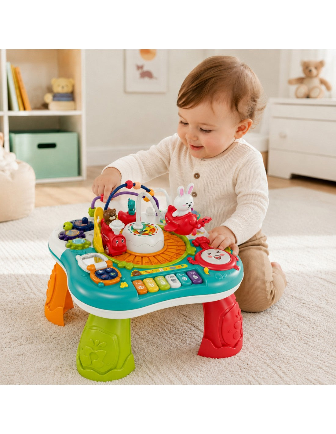 2-WOOPIE BABY Stolik Edukacyjny Interaktywny 2w1 Pianinko Dźwięki-2