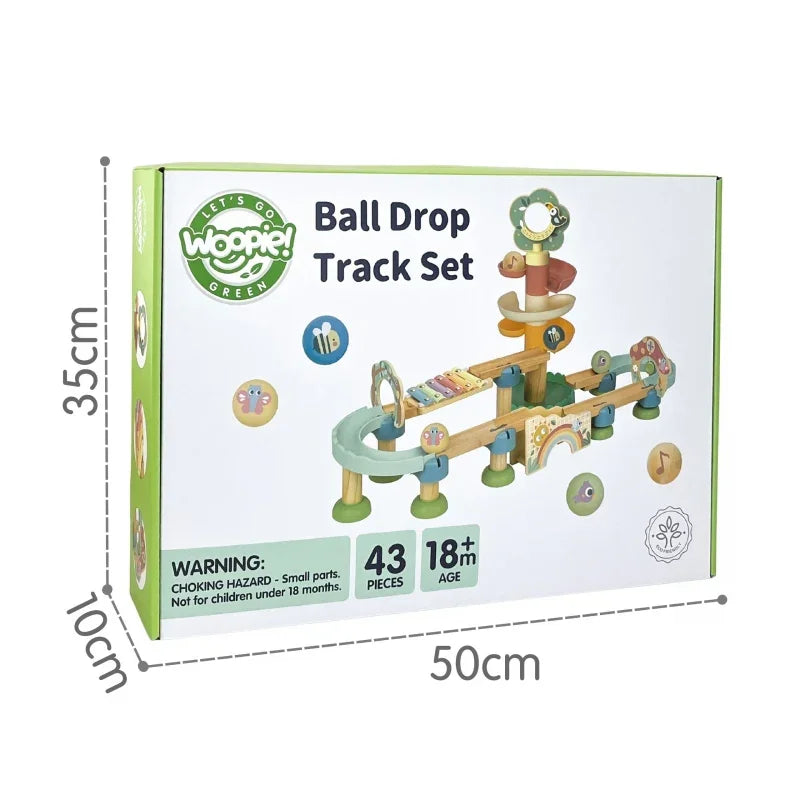 13-WOOPIE GREEN Drewniany Tor Kulkowy z Efektami Dźwiękowymi Cymbałki FSC-13