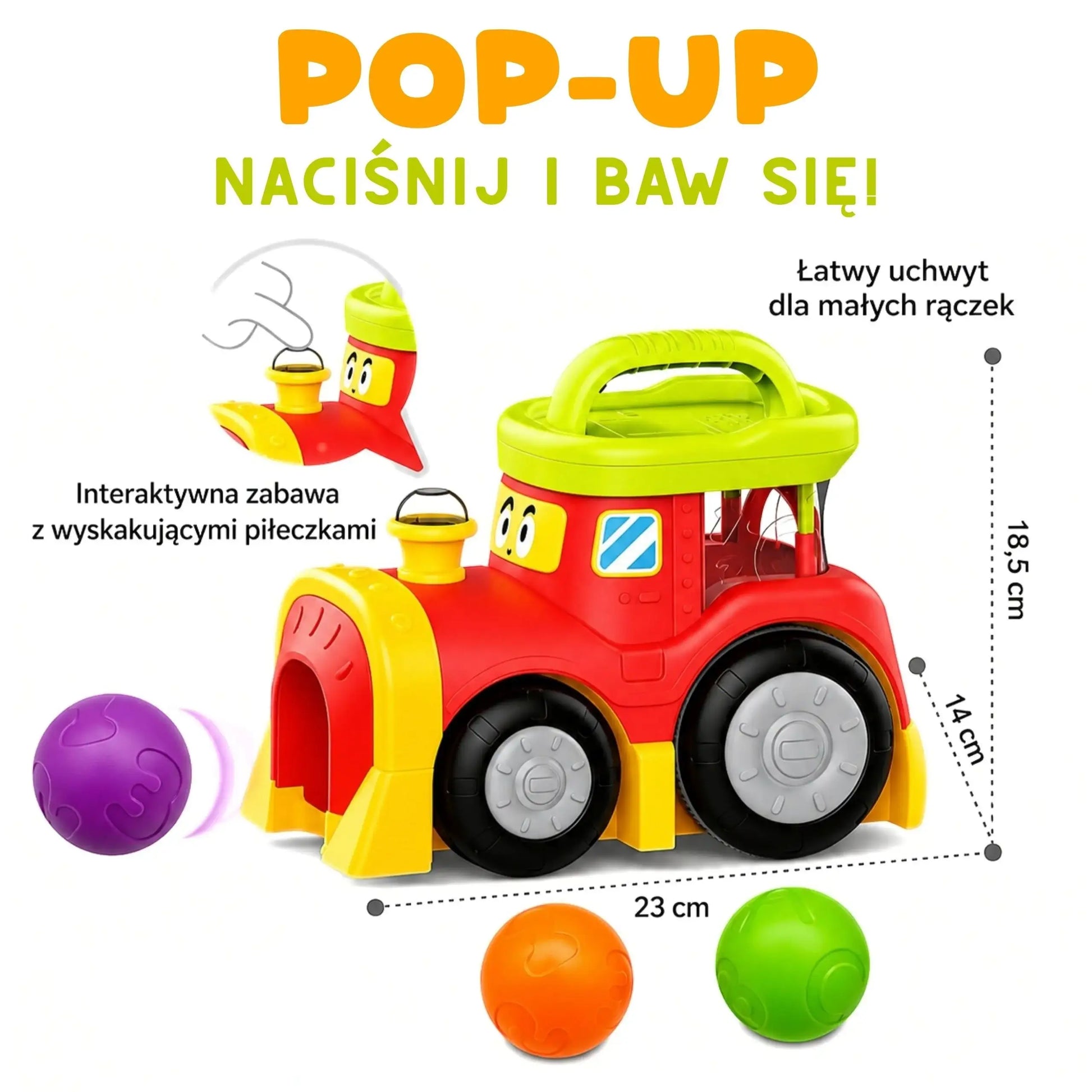 Interaktywny pociąg dla dzieci WOOPIE BABY z piłeczkami