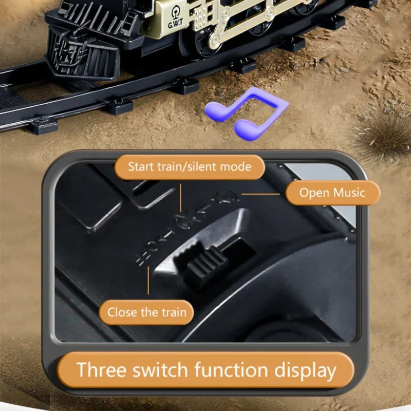 WOOPIE Klasyczny Pociąg Parowy Lokomotywa Tor XXL - zabawki-dla-dziewczynki