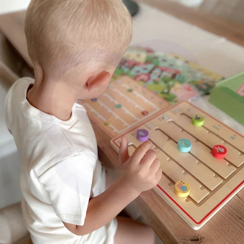 Kolorowe drewniane zwierzątka TOOKY TOY , gra edukacyjna do nauki liczenia- zabawki-dla-dziewczynki