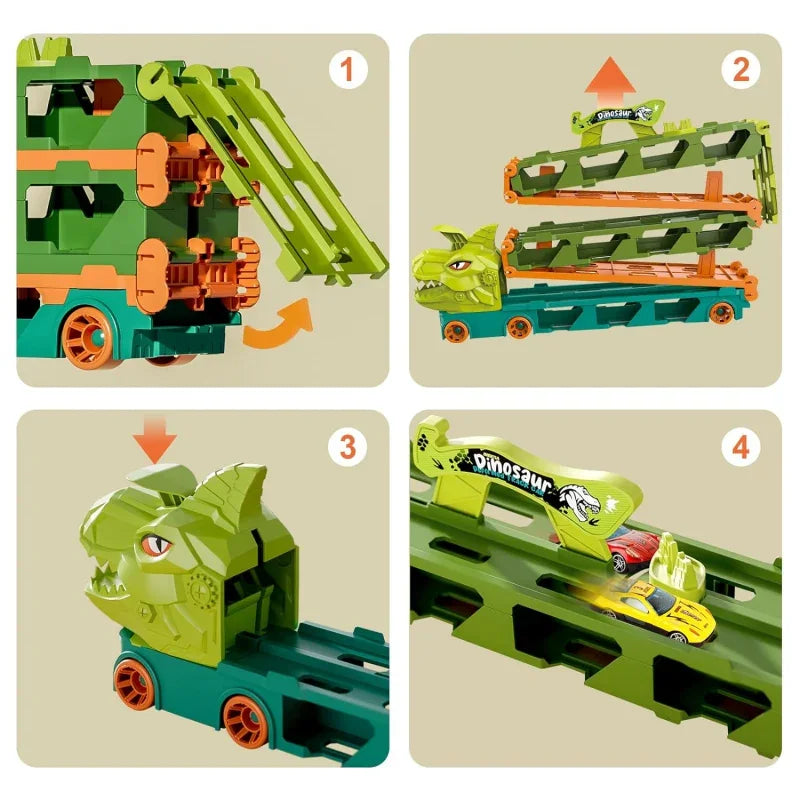 Zestaw WOOPIE, ciężarówka dinozaur i tor 2,1 m do zabawy samochodzikami  - zabawki-dla-dziewczynki