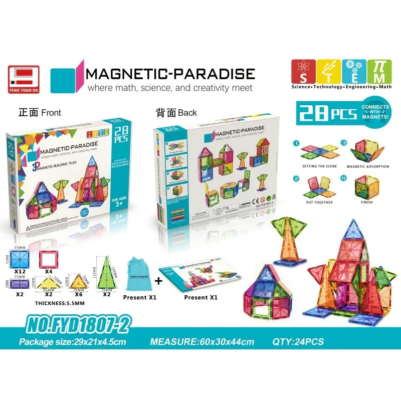 Magnetyczne klocki 3D Montessori WOOPIE zabawa i nauka dla dzieci - zabawki-dla-dziewczynki
