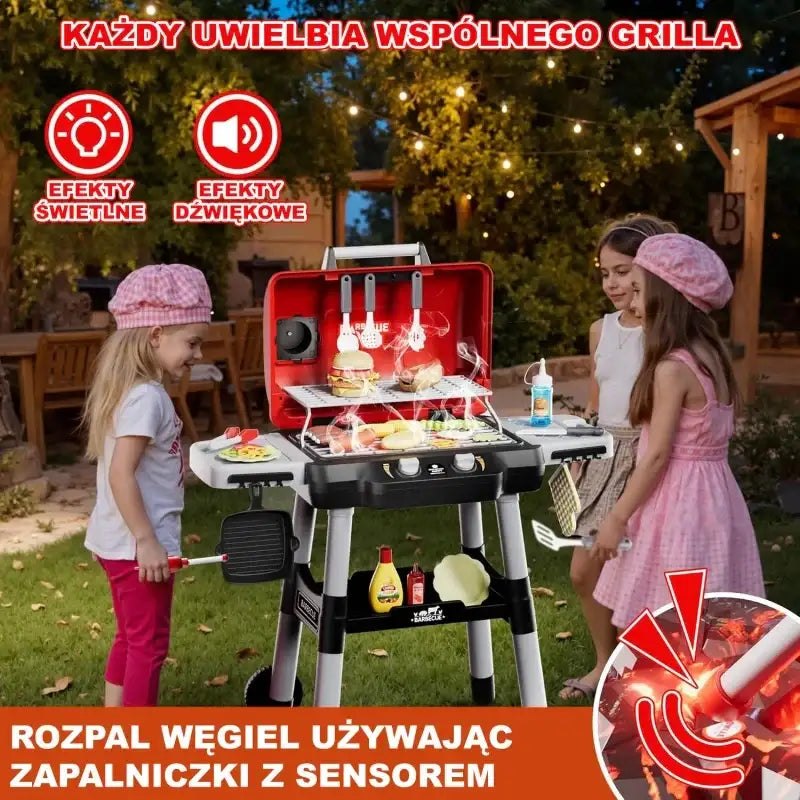 Interaktywna kuchnia ogrodowa Woopie grill zestaw LED dla dzieci - zabawki-dla-dziewczynki