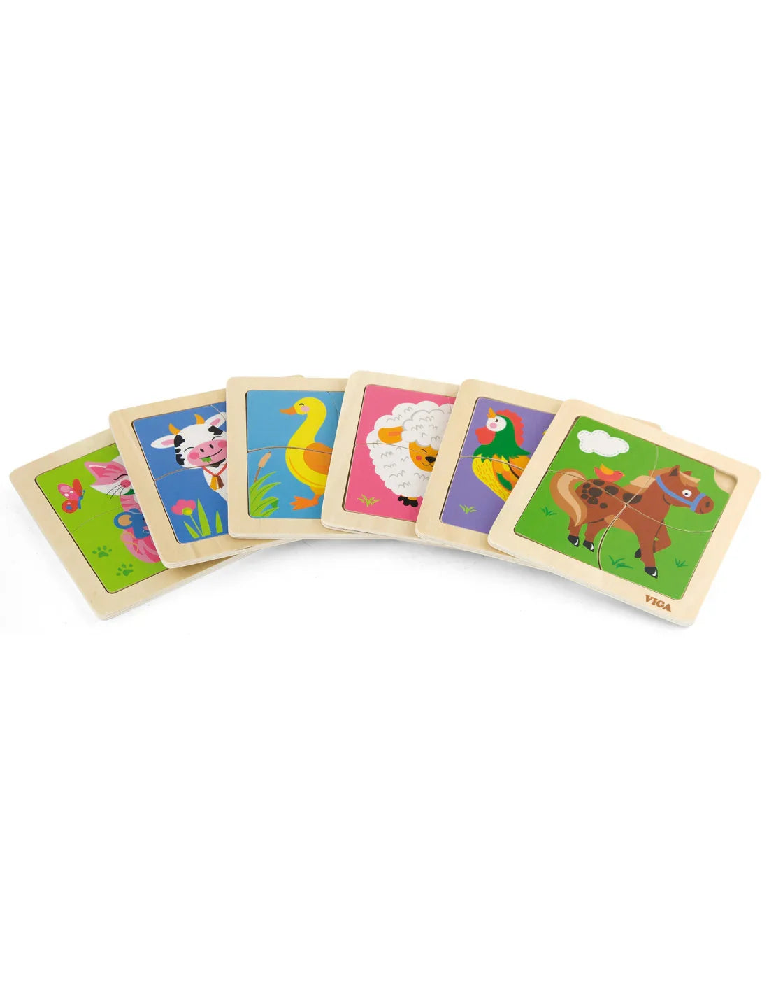 4-VIGA Poręczne Drewniane Puzzle Żyrafa-4