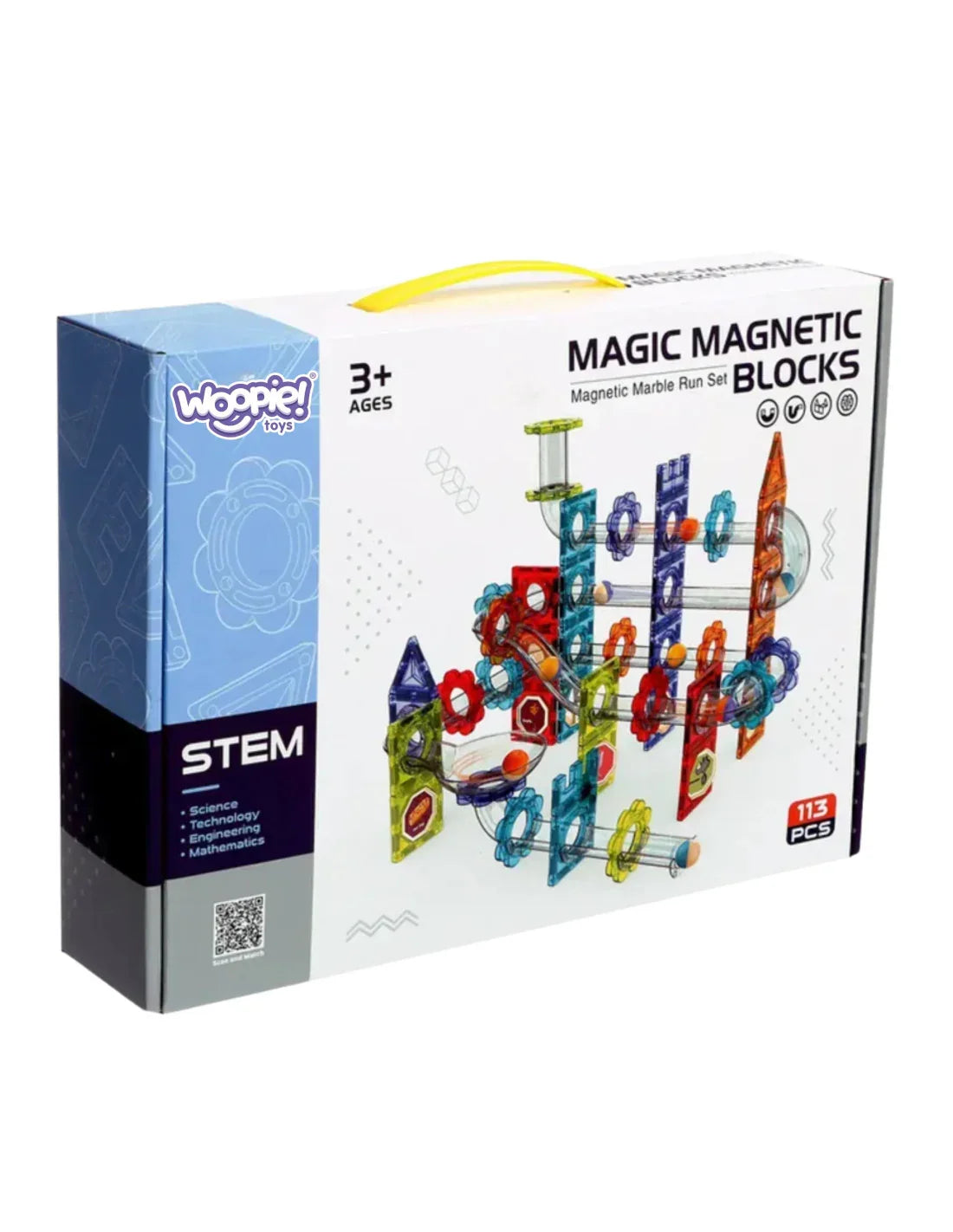WOOPIE klocki magnetyczne 3D kulodrom 113 elementów STEM