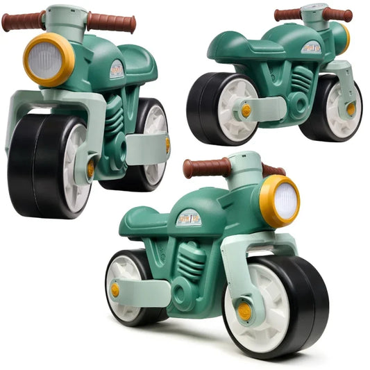 Zielony jeździk biegowy Falk Motor Prem1er Retro dla dzieci 12+ - zabawki-dla-dziewczynki