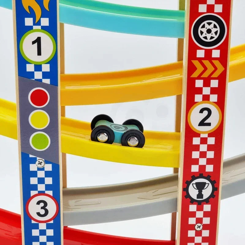 TOOKY TOY kolorowa zjeżdżalnia dla samochodów tor edukacyjny - zabawki-dla-dziewczynki