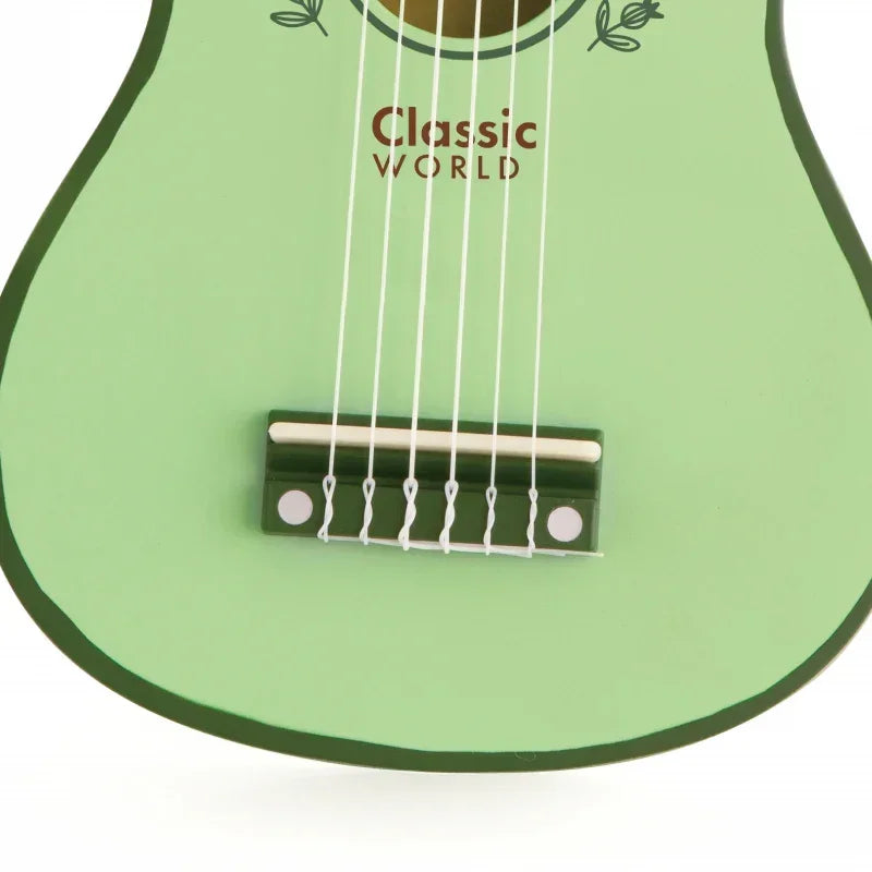 Drewniana gitara CLASSIC WORLD vintage edukacja przez muzykę  - zabawki-dla-dziewczynki